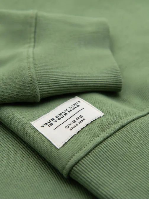 Divatos zöld kapucnis pulóver kapucni nélkül V1 SSBN-0271