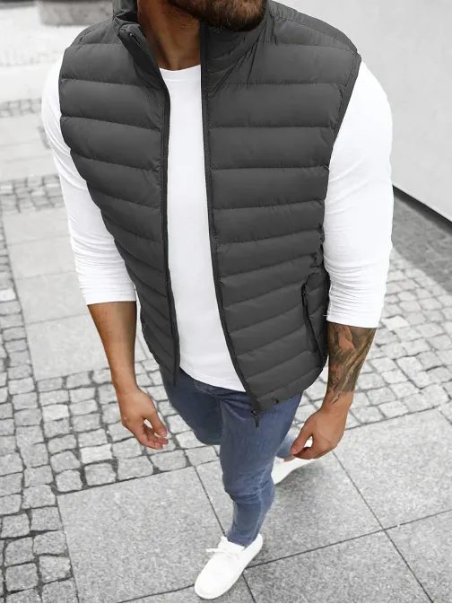 Grafit szürke steppelt mellény JS/M711/105