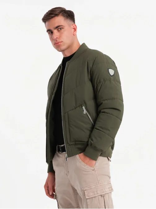 Stílusos oliva zöld bomber dzseki  V3 OM-JALP-0143