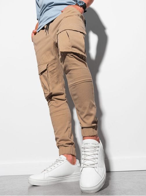 Trendi camel színű jogger nadrág  P886