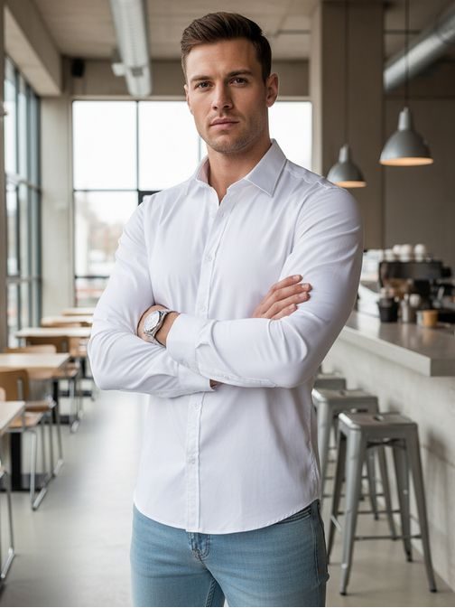 Fehér alap ing elegáns stílusban