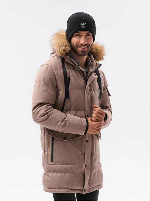 Barna téli parka kabát C514