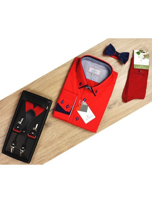 Piros férfi ing V161