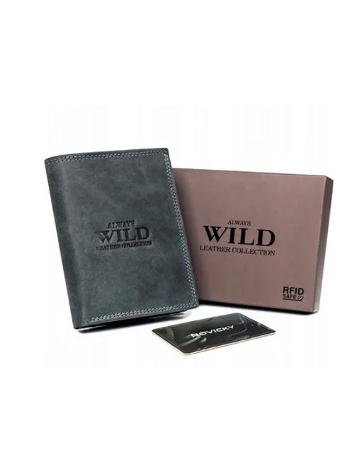 Grafit férfi bőr pénztárca csat nélkül