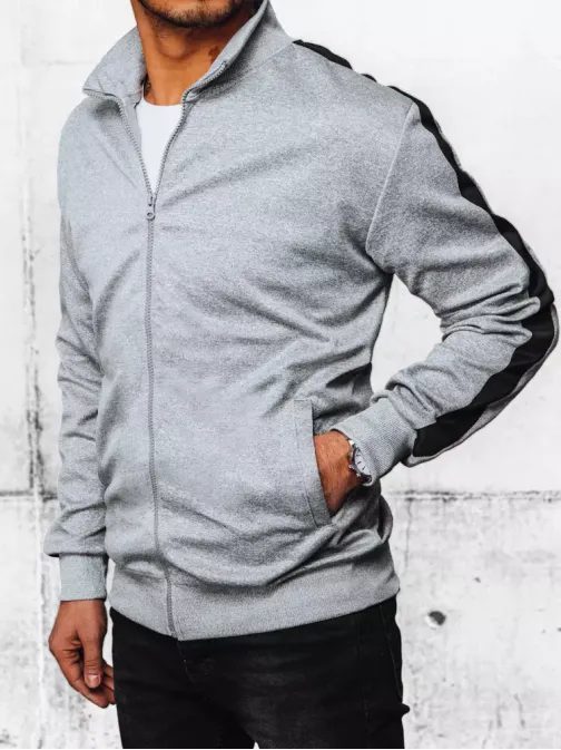 Férfi szürke pulóver vállpántokkal