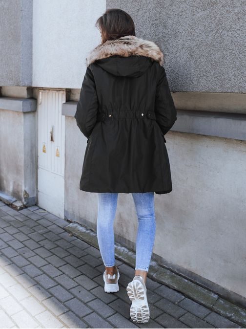 Fekete női téli parka kabát Mirga