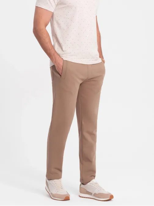 Érdekes barna melegítőnadrág V2 PABS-0206