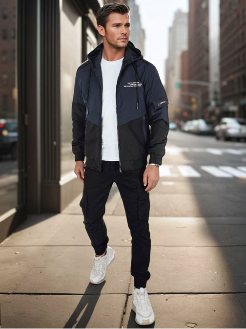 Trendi sötétkék sportkabát