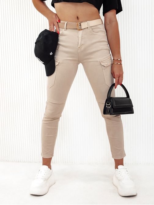 Egyedi női bézs farmer nadrág Lovfashion