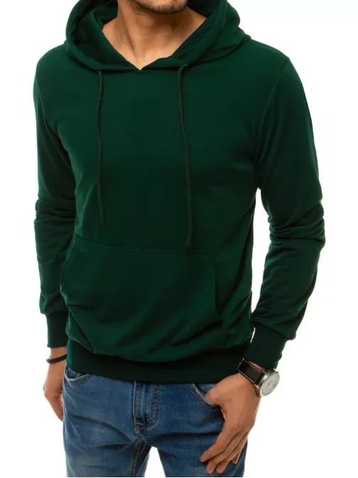 Kényelmes zöld kapucnis pulóver