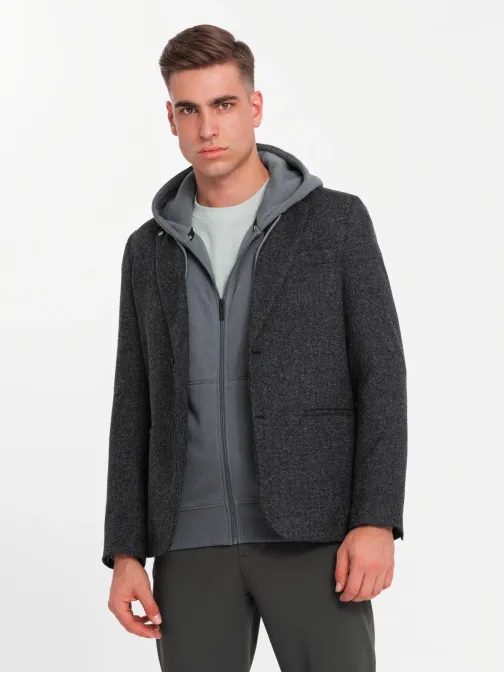 Grafit szürke melírzott hatású zakó V2 BLZB-0120