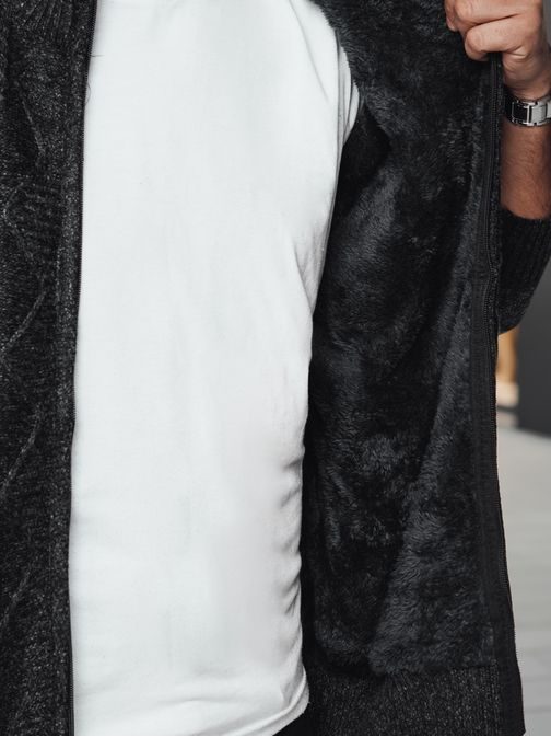 Divatos mintás grafit férfi pulóver