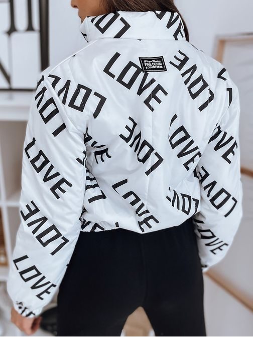 Különleges fehér női bomber kabát Love
