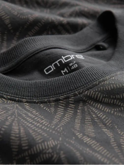 Grafit szürke póló pálma fa levelek motívummal  V4 TSFP-0182