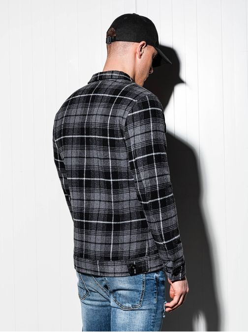 Szürke kockás átmenti dzseki c428