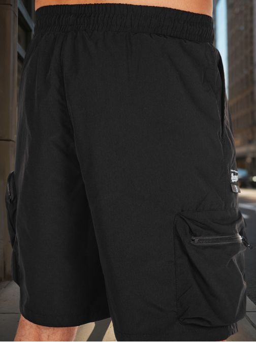 Modern fekete zsebes rövidnadrág