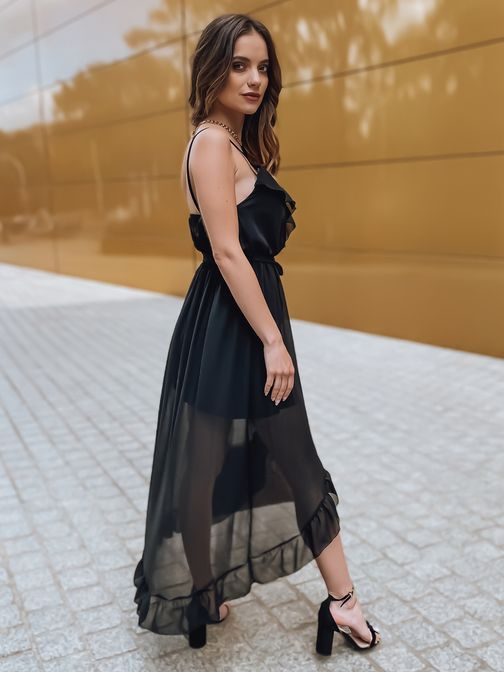 Szenzációs fekete könnyű nyári női ruha Maretta