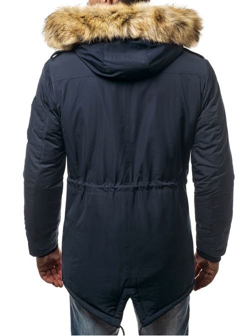 Stílusos sötét kék téli parka kabát OZONEE JB/1072