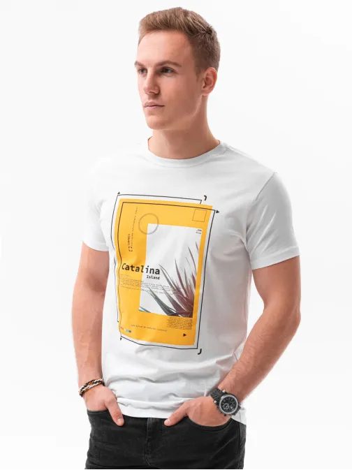 Stílusos fehér póló Catalina S1434 V-13A