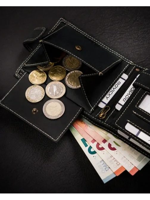 Férfi bőr pénztárca grafit színben WILD