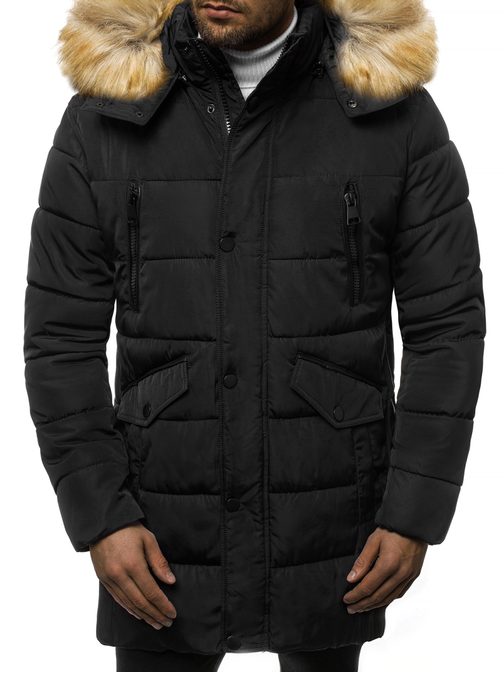 Modern fekete téli parka kabát JD/335Z