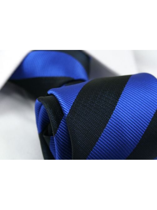 Kék-fekete ferde csíkos nyakkendő