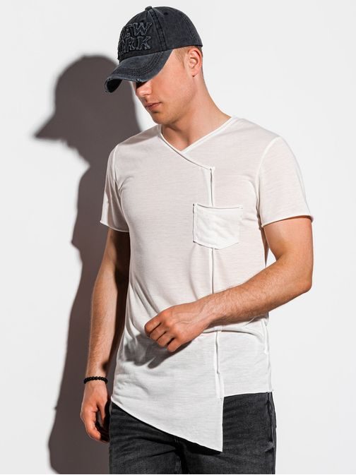 Aszimmetrikus póló ecru színben S1215