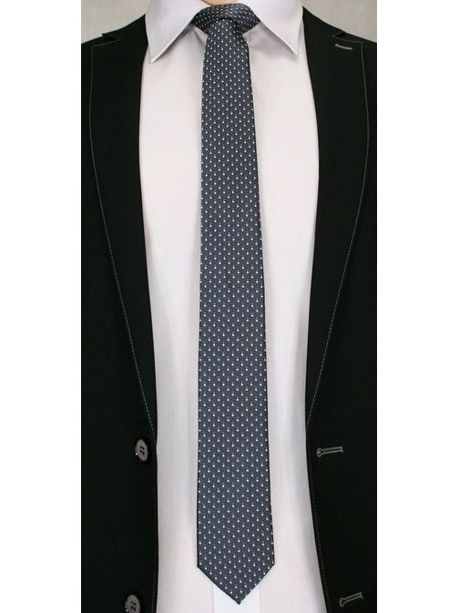 Sötét szürke nyakkendő apró mintával