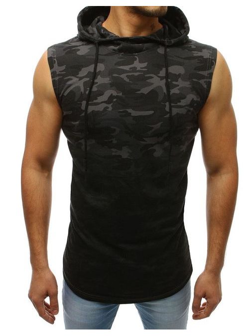 Antracit szürke kapucnis póló