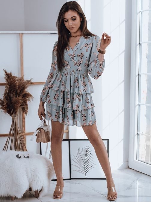 Különleges menta színű ruha Flower Pink