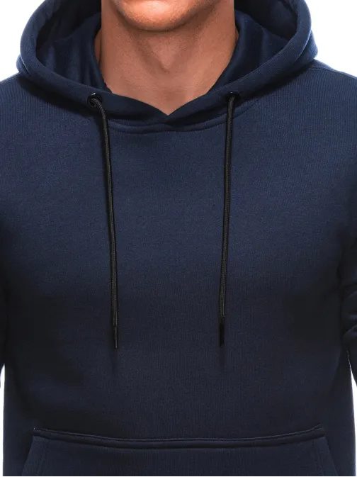 Divatos sötét kék kapucnis pulóver  22FW-018-V5