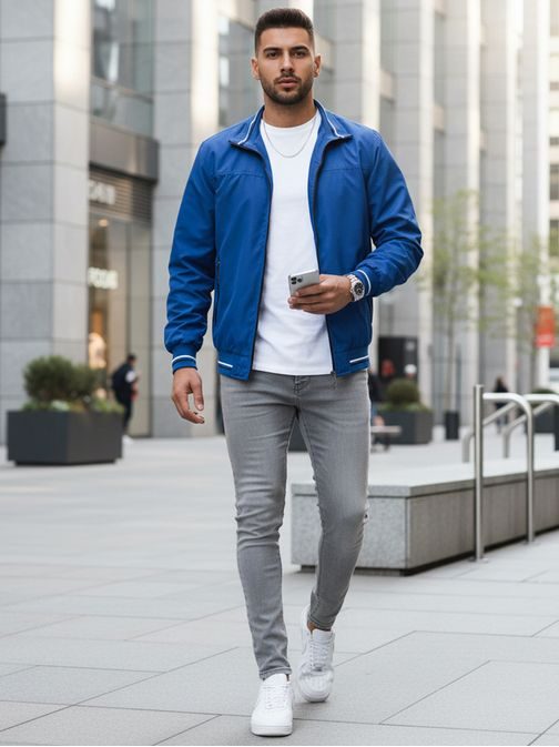Trendi kék átmeneti dzseki