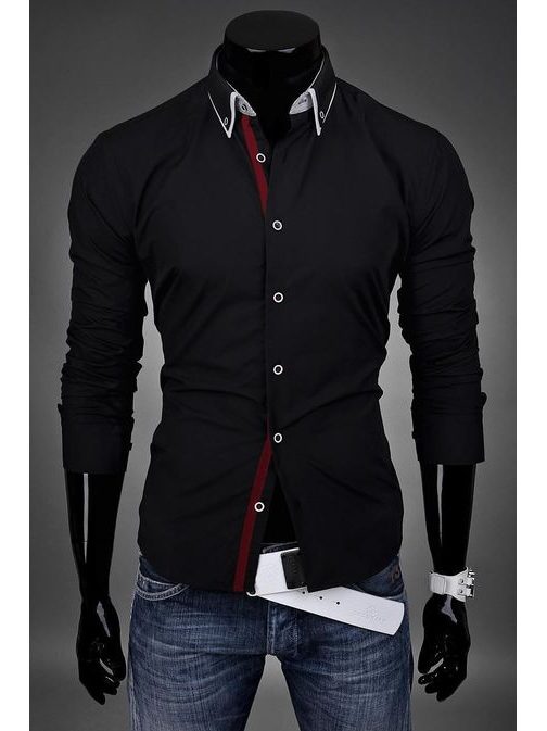 Stílusos fekete ing V28