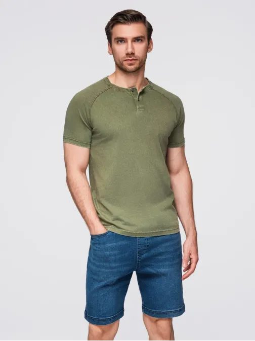 Olívazöld ing mosott V4 gombos mintával TSWT-0150