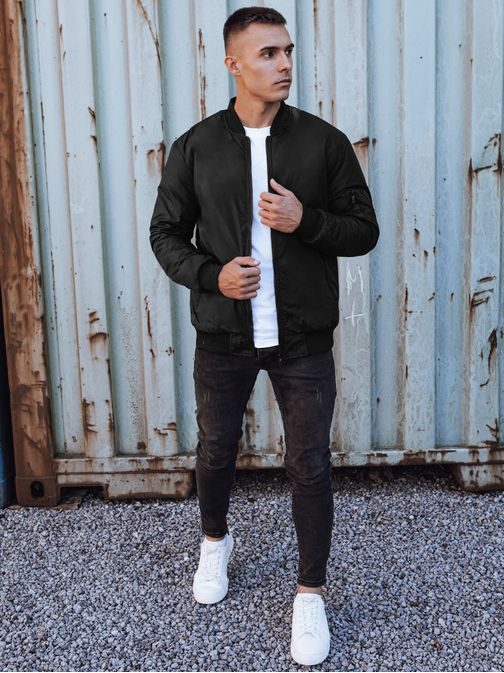 Egyedi fekete átmeneti bomber dzseki