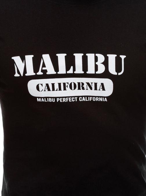 Fekete póló felirattal  Malibu S1592