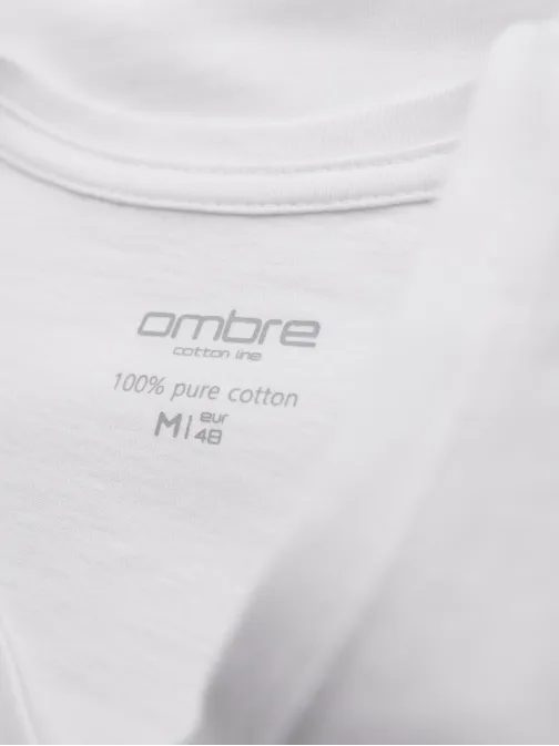 Basic pamut fehér V-nyakú póló V4 TSBS-0237