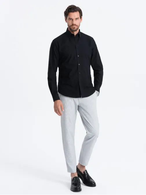 Elegáns fekete ing oxford V3 OM0114