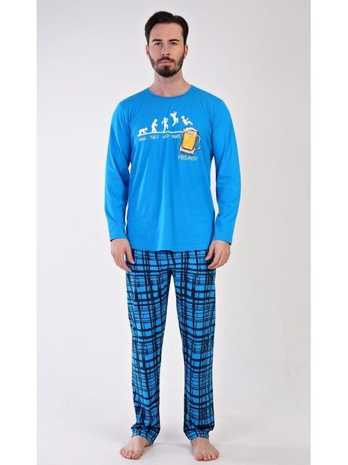 Hosszú türkiz férfi pizsama Filip