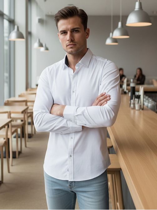 Férfi fehér elegáns ing