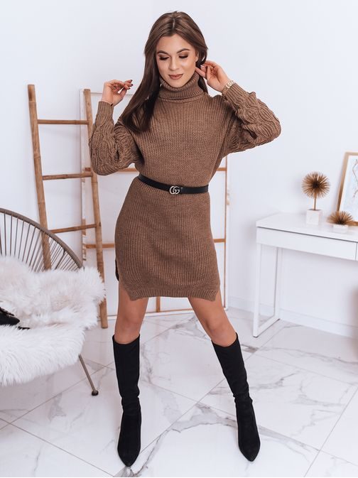 Egyedi barna kötött női ruha Isla