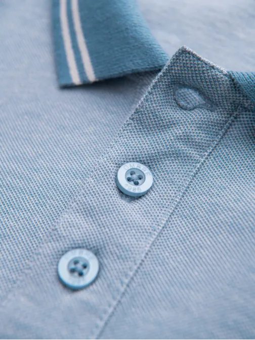 Kék póló ing kontrasztos gallérral V3 POSS-0109