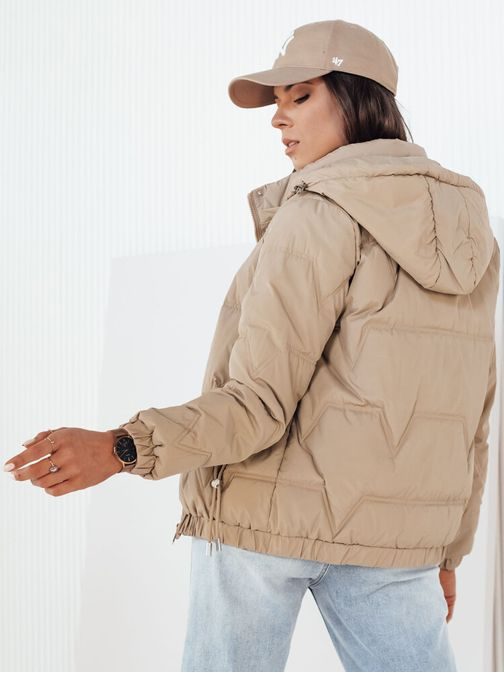 Női bézs színű átmeneti steppelt dzseki Zerni