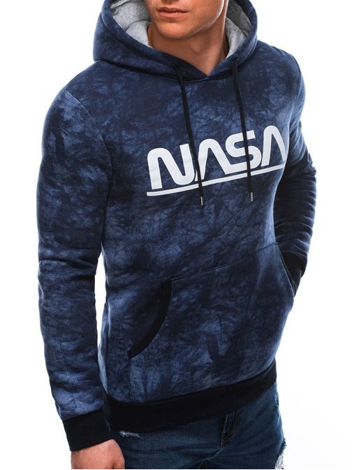 Eredeti kék kapucnis pulóver Nasa B1478