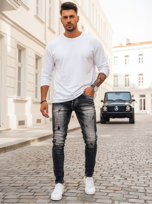 Stílusos szürke farmer nadrág