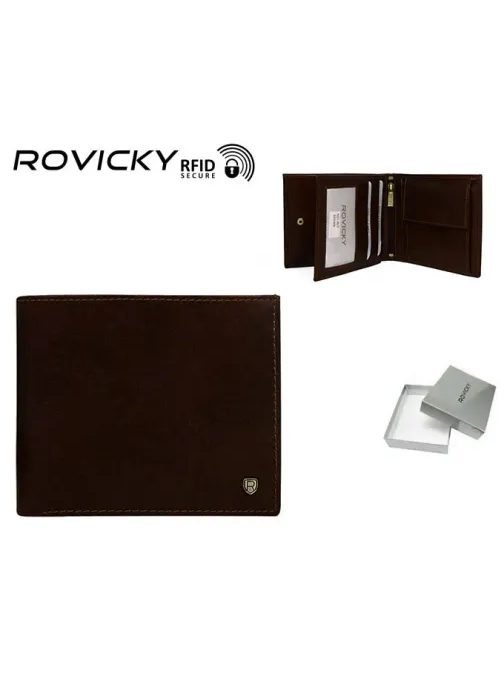 Sötétbarna férfi pénztárca Rovicky