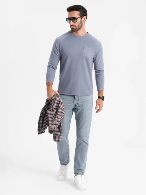 Férfi hosszú ujjú ing zsebbel om-lscl-0109