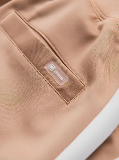 Férfi bézs színű tréningnadrág kontrasztos szegéllyel V4 PASK-0229