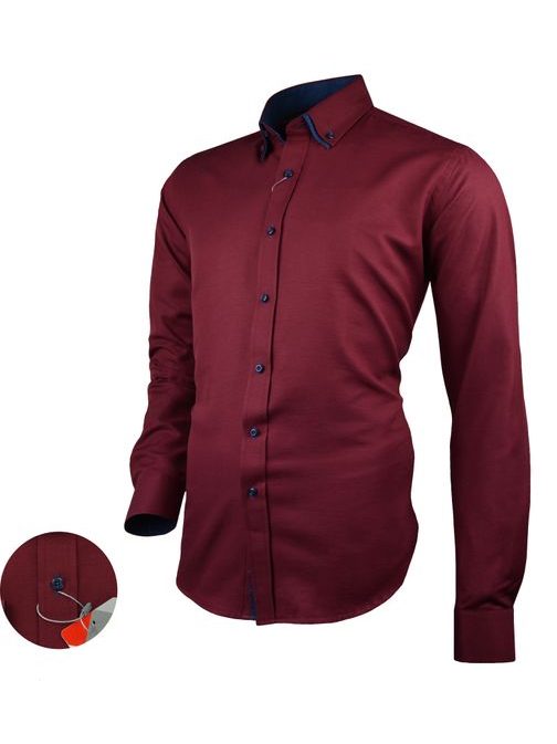 Elegáns bordó ing kontraszt színnel