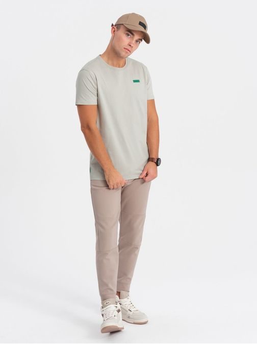 Egyedi halvány szürke póló címkével  V2 TSCT-0151